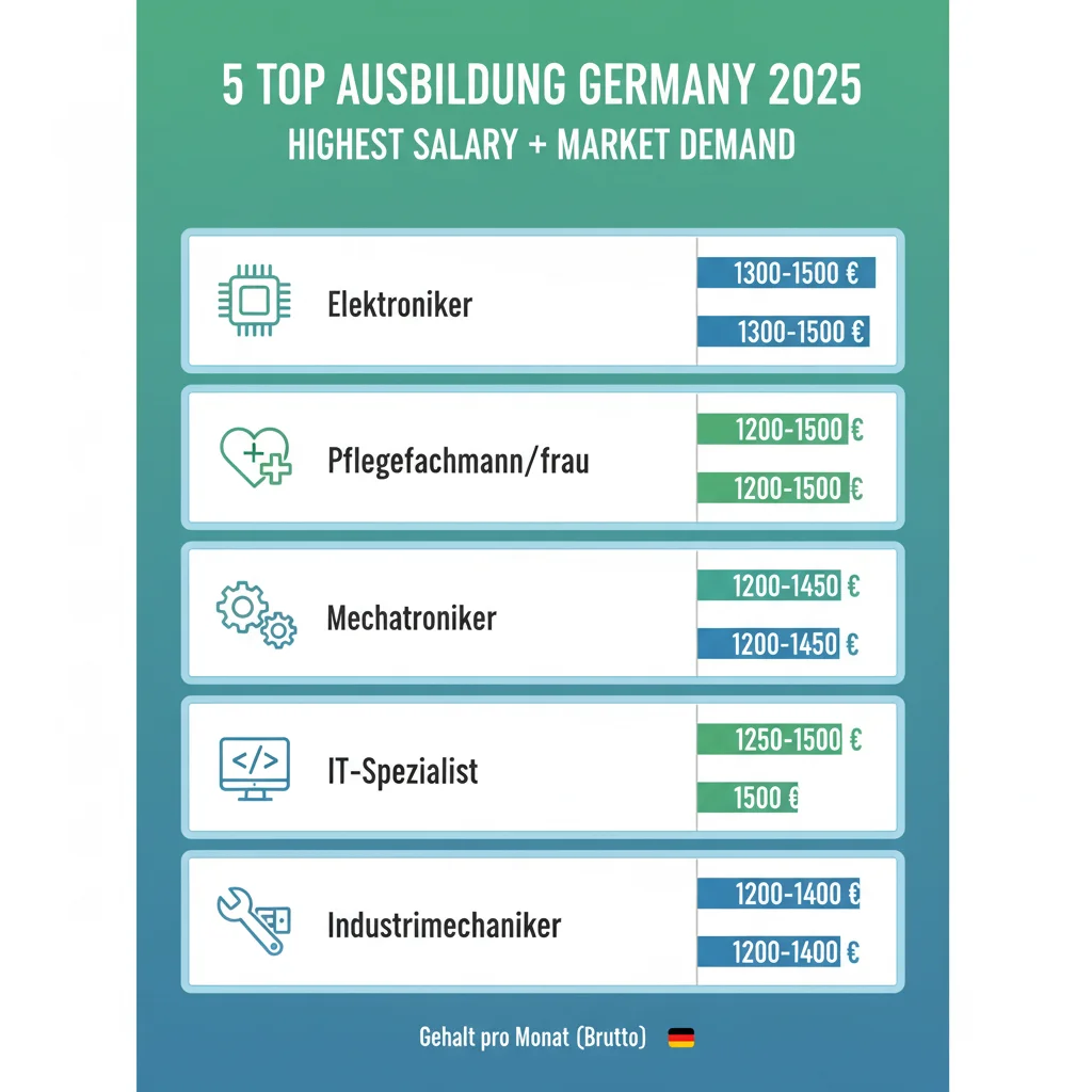 جدول ۷ رشته برتر آوسبیلدونگ با بالاترین درآمد 2025