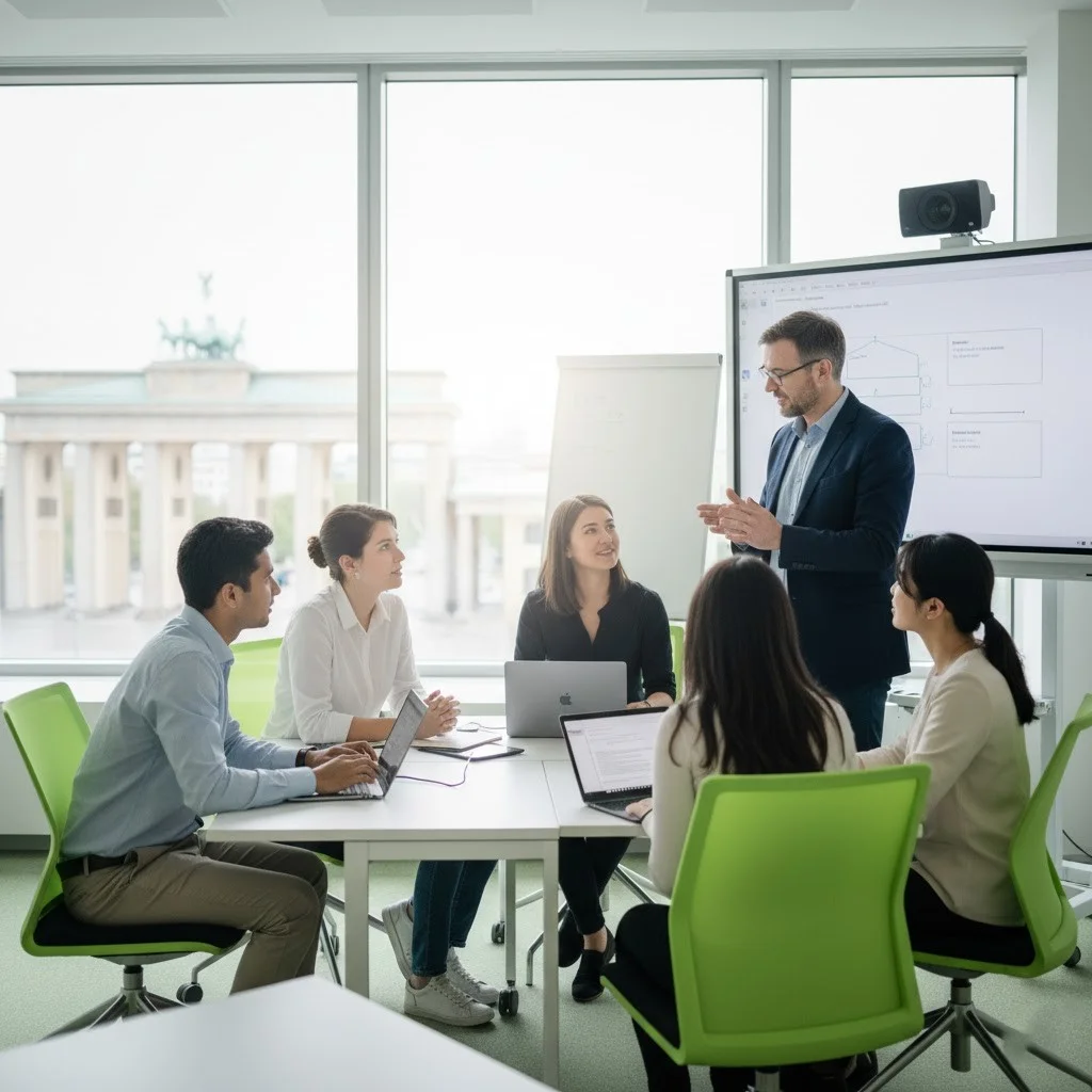 یک کلاس درس کوچک و پویا در دانشگاه خصوصی آلمان (مانند GISMA)