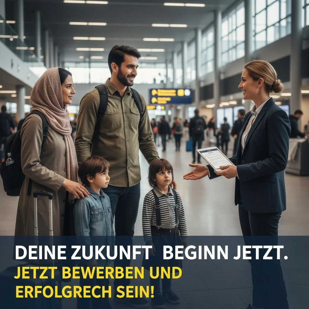 Iranian family arriving in Germany