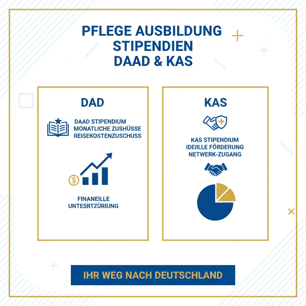 بورسیه: “اینفوگرافیک جذاب از بورسیه‌های DAAD و KAS برای آوسبیلدونگ پرستاری